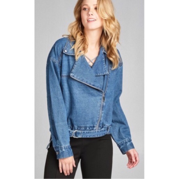 🍁 Denim Jean Moto Jacket S M L 🍁 - Picture 2 of 5